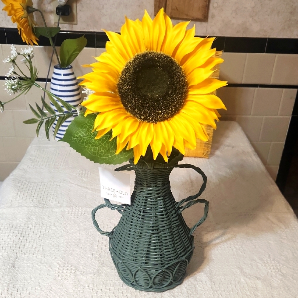 THRESHOLD Rattan Vase.